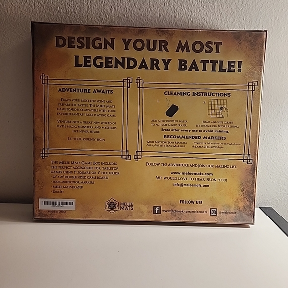 Melee Mats The Original Battle Grid 23x27" double sided Game Board. BRAND NEW - Picture 6 of 8